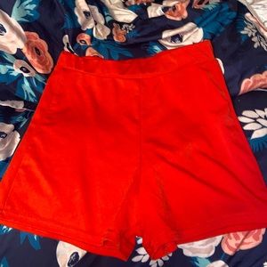 Red Biker Shorts